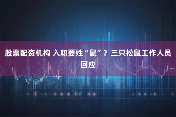 股票配资机构 入职要姓“鼠”？三只松鼠工作人员回应